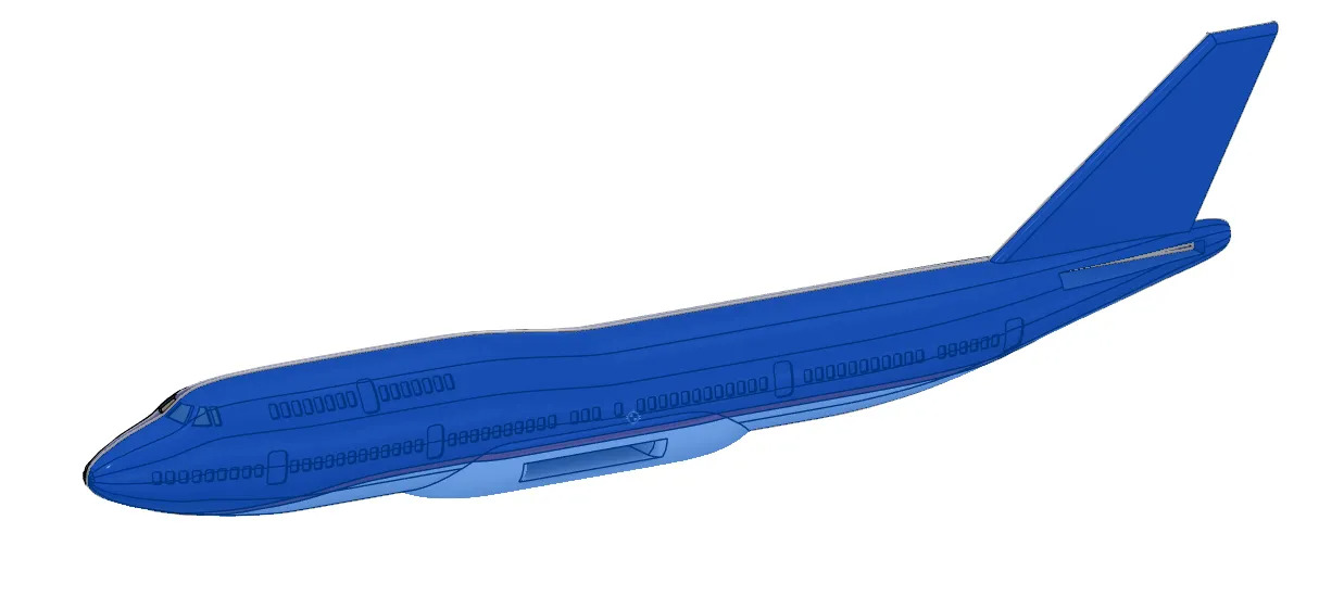 747 Airplane Kit Card 3D print model_2