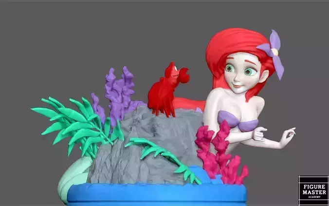 ARIEL LITTLE MERMAID WITH SEBASTIAN DISNEY ANIMATIO PRINCESS 