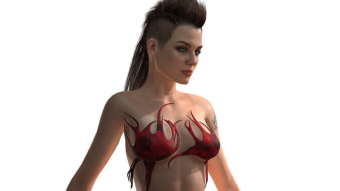 3D FBX Piece  Fantasy Female Bra 2 3D model