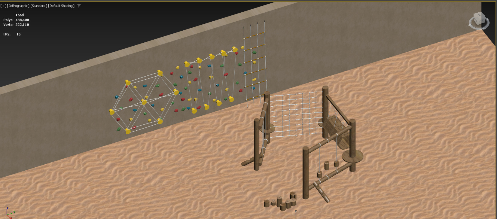 Outdoor Playground Climbing Set for Kids 3D Model 3D model_3