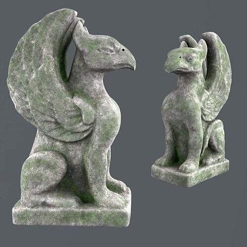 Statue of the Griffin 3D model 4