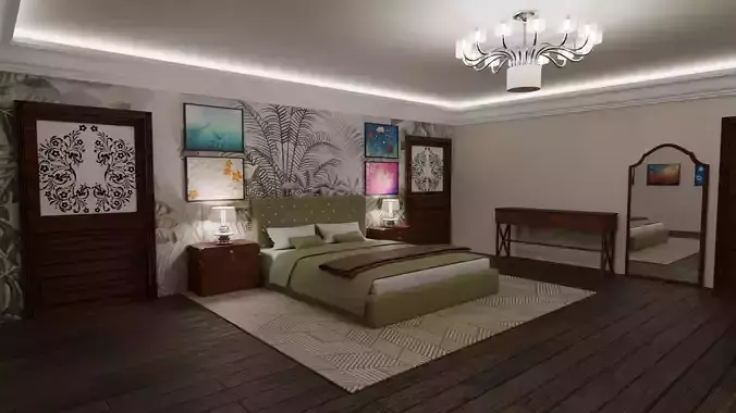 Luxury Modern Bedroom 3D Model