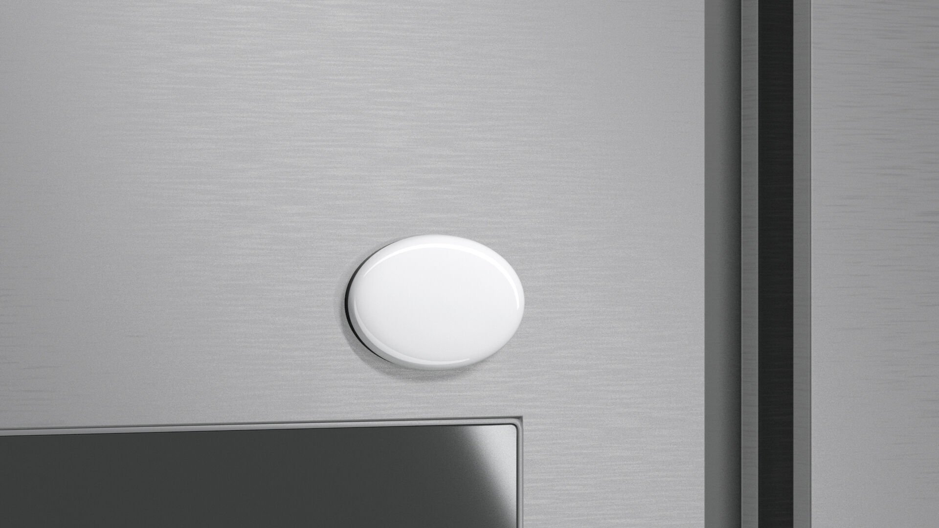 White Oval Fridge Magnet - magnetic souvenir on refrigerator  3D model_2