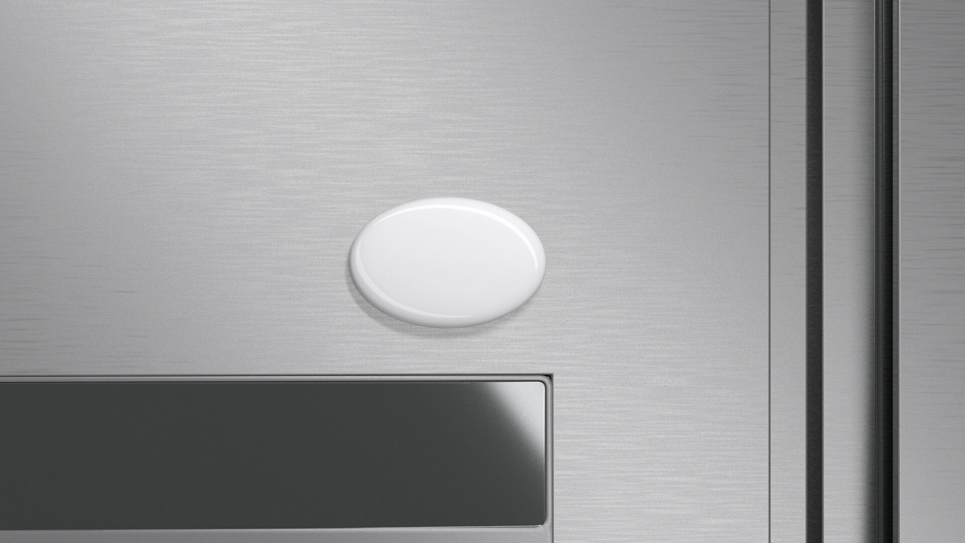 White Oval Fridge Magnet - magnetic souvenir on refrigerator  3D model_1