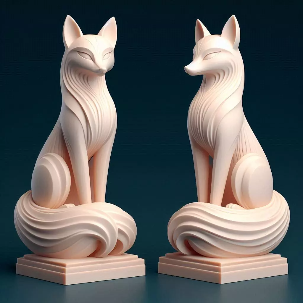 736 Fox Spirit Woman in Pu Song Ling Style magic fantasy 3D print model_0