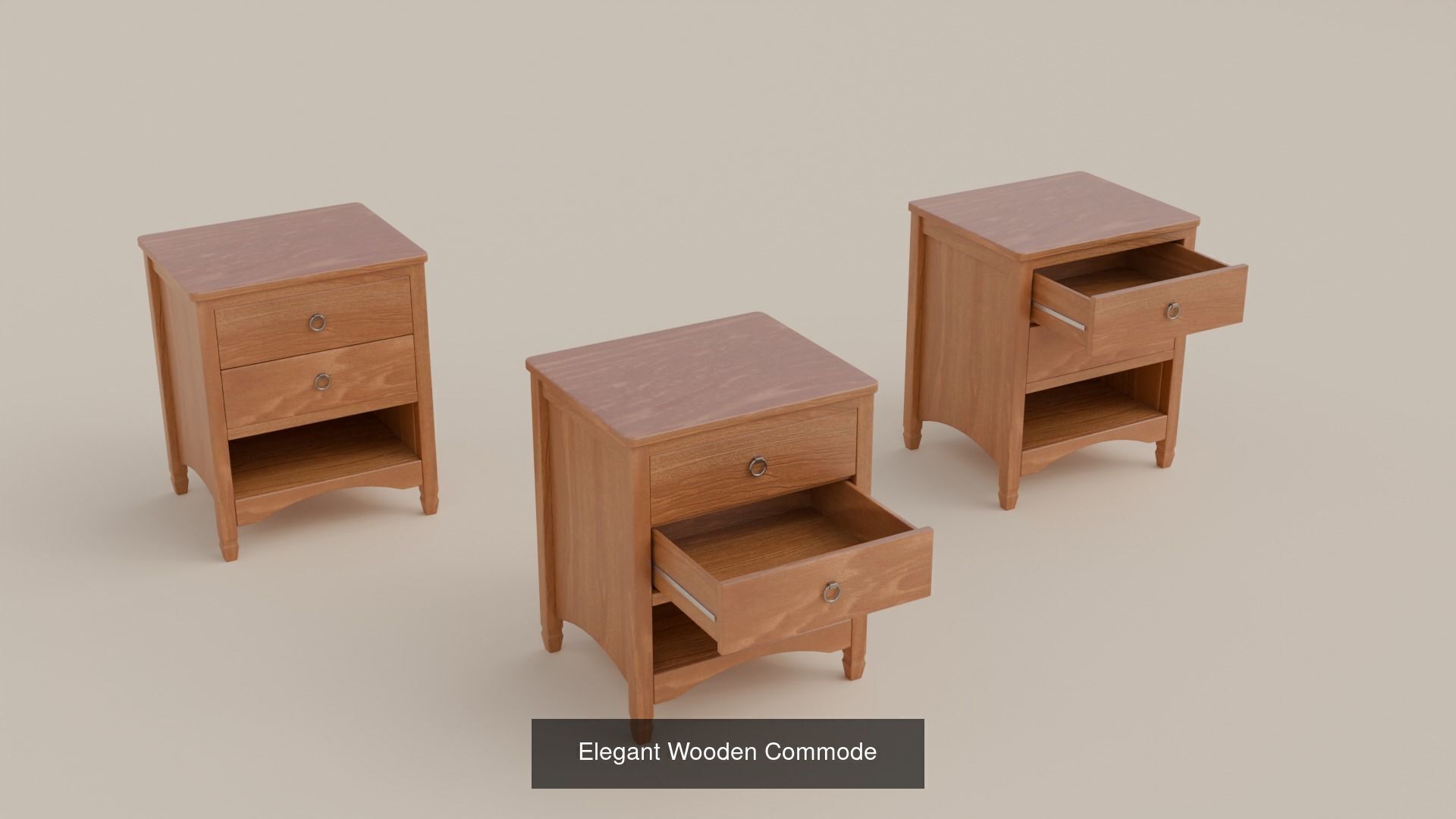 Bedroom Furniture 3D Pack  Nightstands and Dresser 3D Model Collection_3