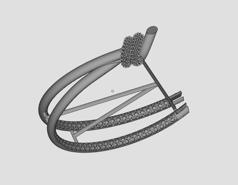 Tiffany Double Row Hinged Bangle in Yellow Gold with Diamonds 3D print model_8