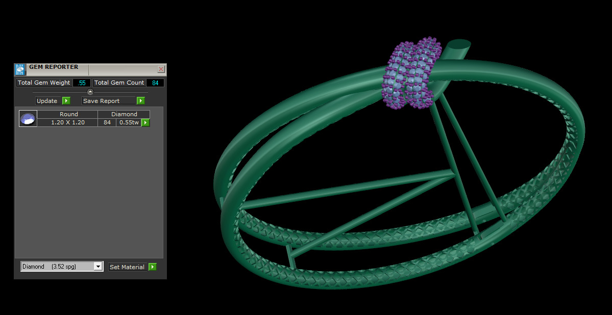 Tiffany Double Row Hinged Bangle in Yellow Gold with Diamonds 3D print model_9