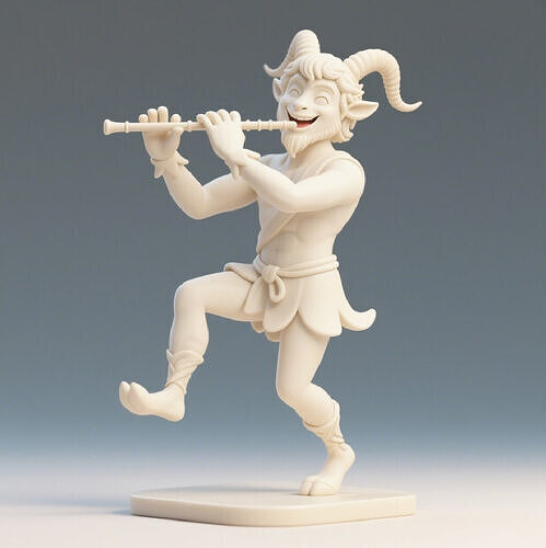 739  Dancing  Faun  with Flute   fantasy  art   magic 3D print model