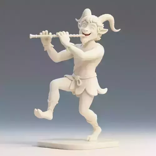 739  Dancing  Faun  with Flute   fantasy  art   magic 3D print model
