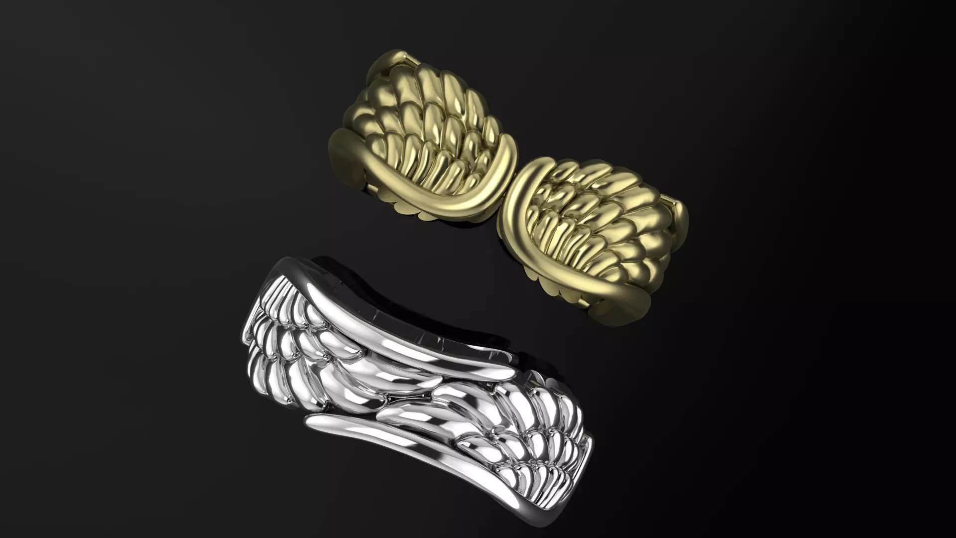 Angel Wings Ring 3D print model 3D print model_0