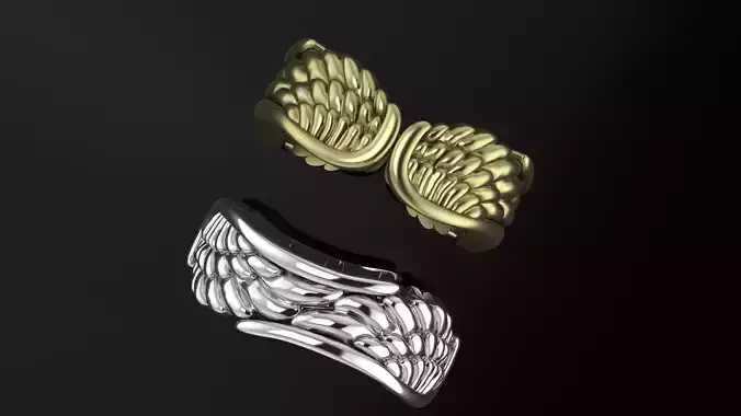 Angel Wings Ring 3D print model