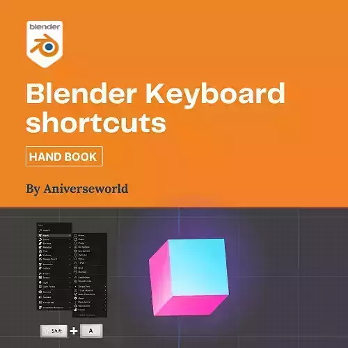 Blender keyboard shortcuts handbook 3D model