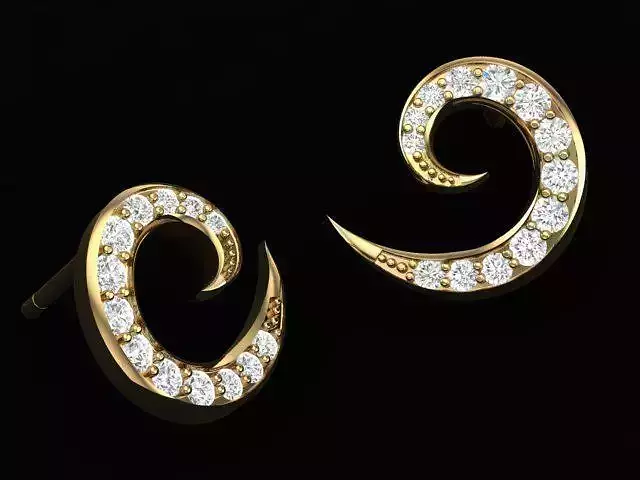 Swirl Earring 3D print model