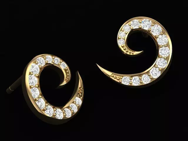 Swirl Earring 3D print model_0