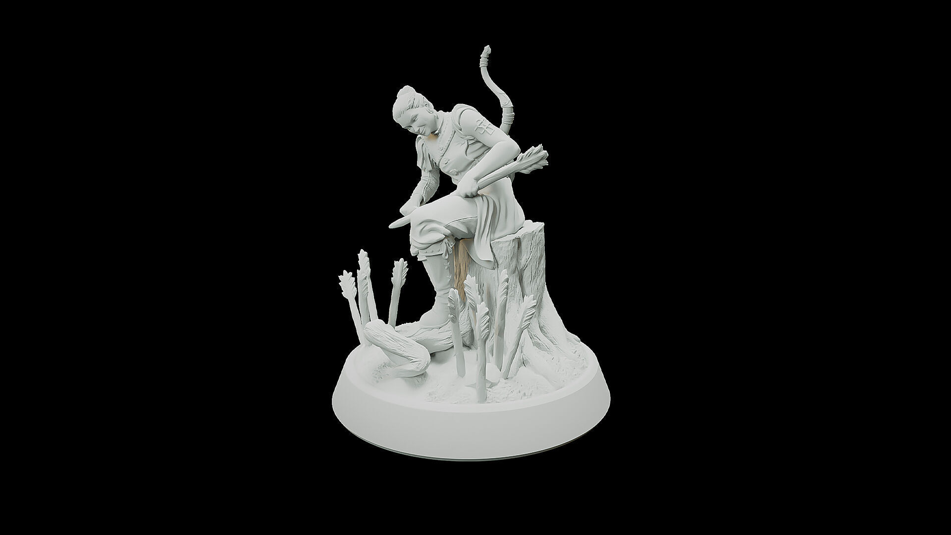 Half Elf Archer 3D print model_2
