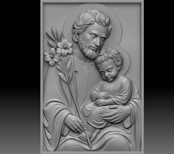 Saint Joseph Relief 3D print model