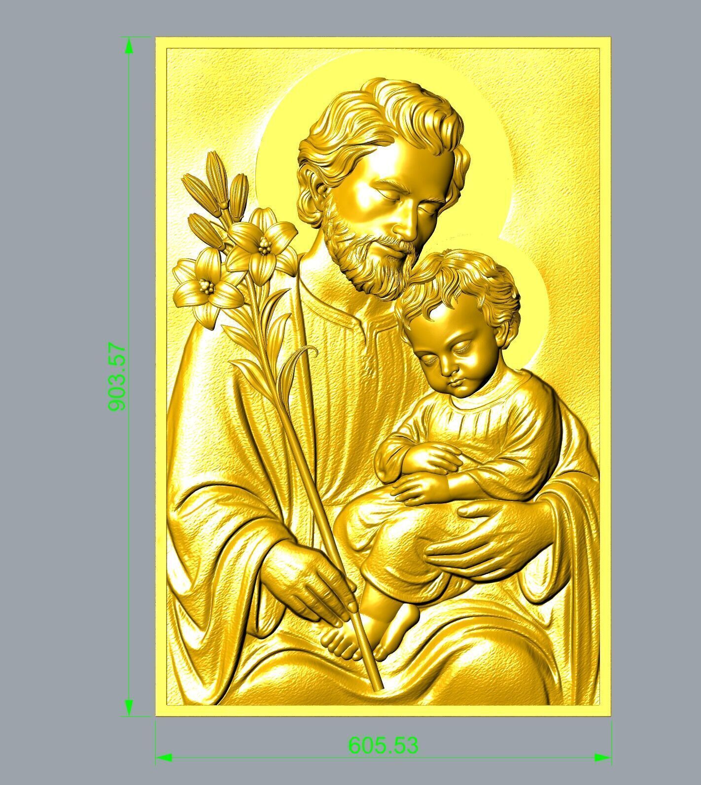 Saint Joseph Relief 3D print model_3