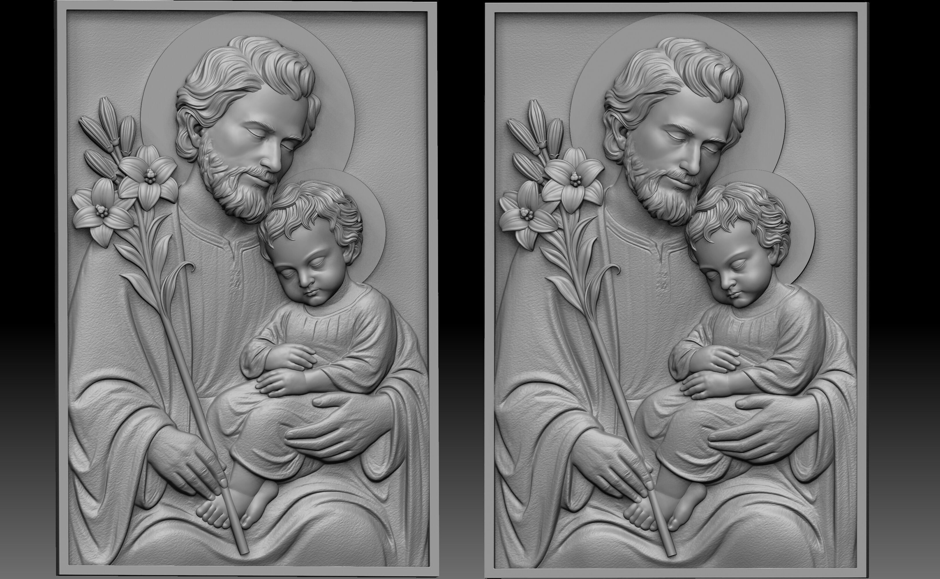 Saint Joseph Relief 3D print model_1