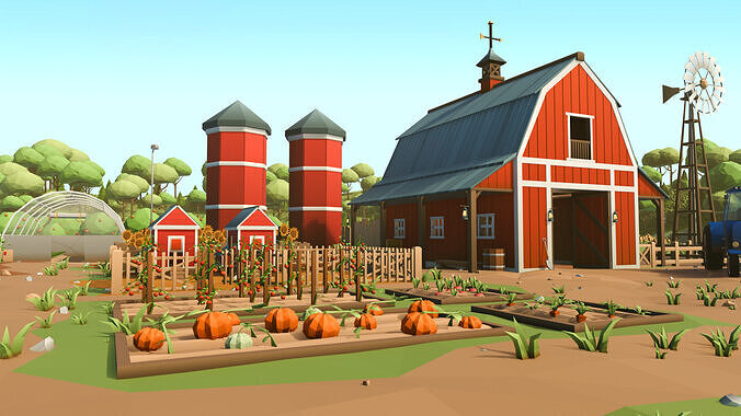 Farm Asset Stylized Pack  Low-poly 3D model 4