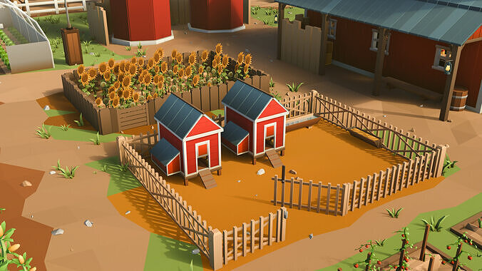 Farm Asset Stylized Pack  Low-poly 3D model 7