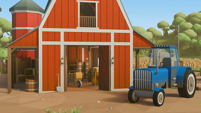 Farm Asset Stylized Pack  Low-poly 3D model 3