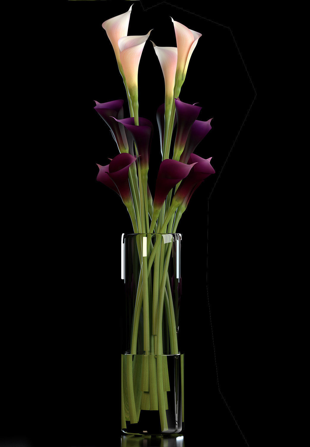 callalilly purple set 3D model_3