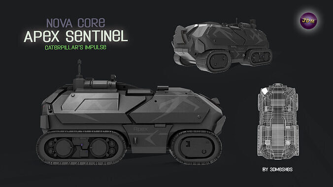 Nova Core - Apex Sentinel - Caterpillars impulse Low-poly 3D model