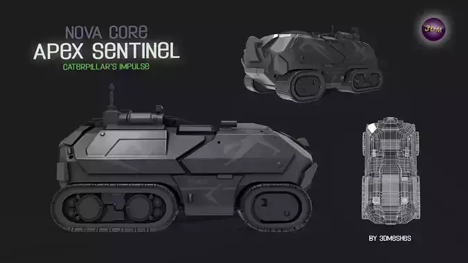 Nova Core - Apex Sentinel - Caterpillars impulse Low-poly 3D model