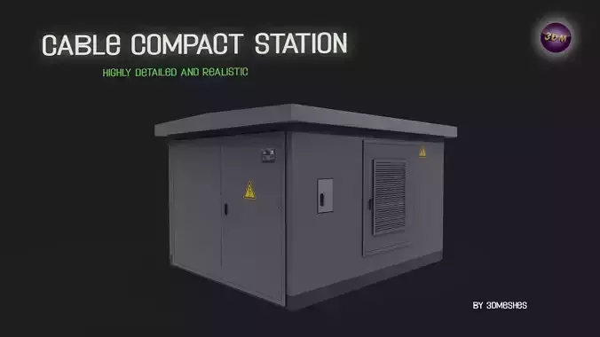 Cable compact station Low-poly 3D model