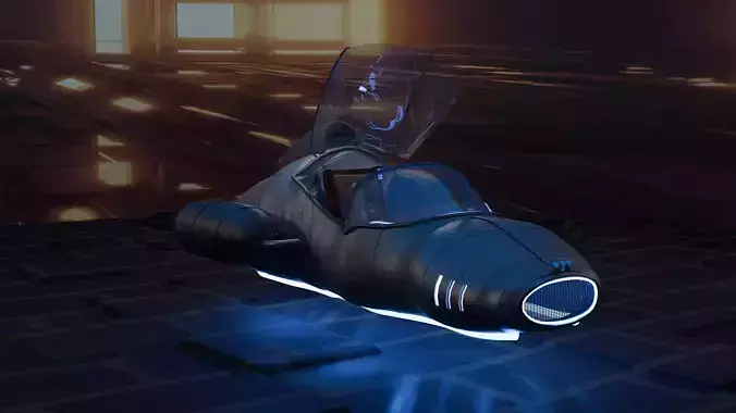 SciFi Hover Vehicle  GameReady   CinematicReady