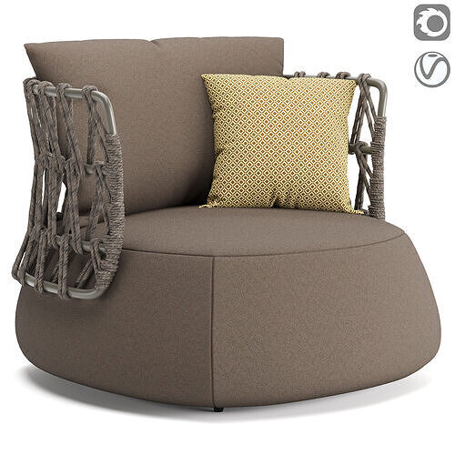 Bay Outdoor Armchair v2 3D model