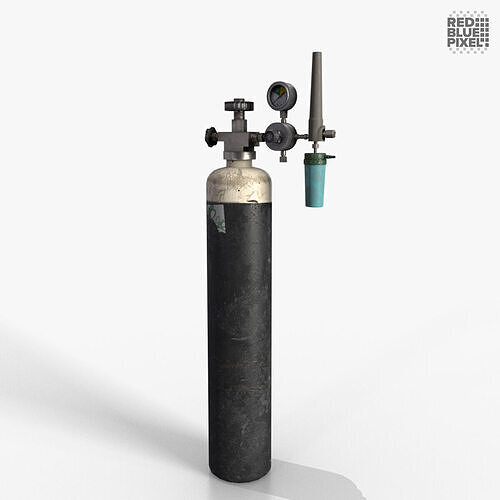 Oxygen Cylinder Low-poly 3D model