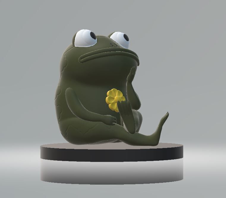 Cartoon Frog 3D print model_1