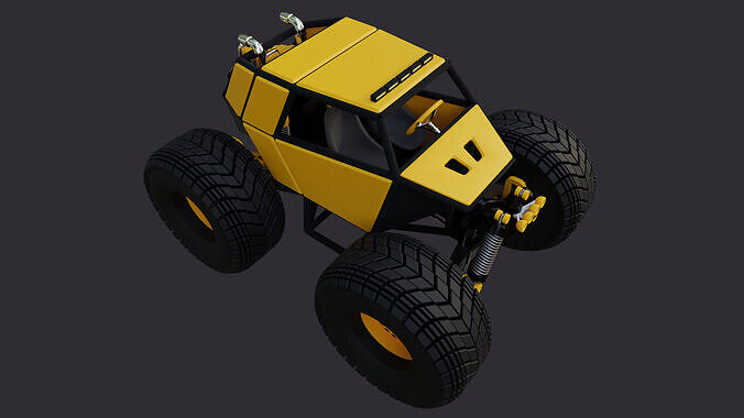 Low Poly Monster Truck 3D model