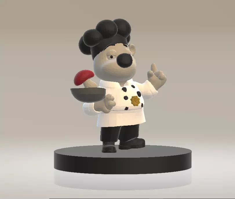Chef Bear Character 3D print model