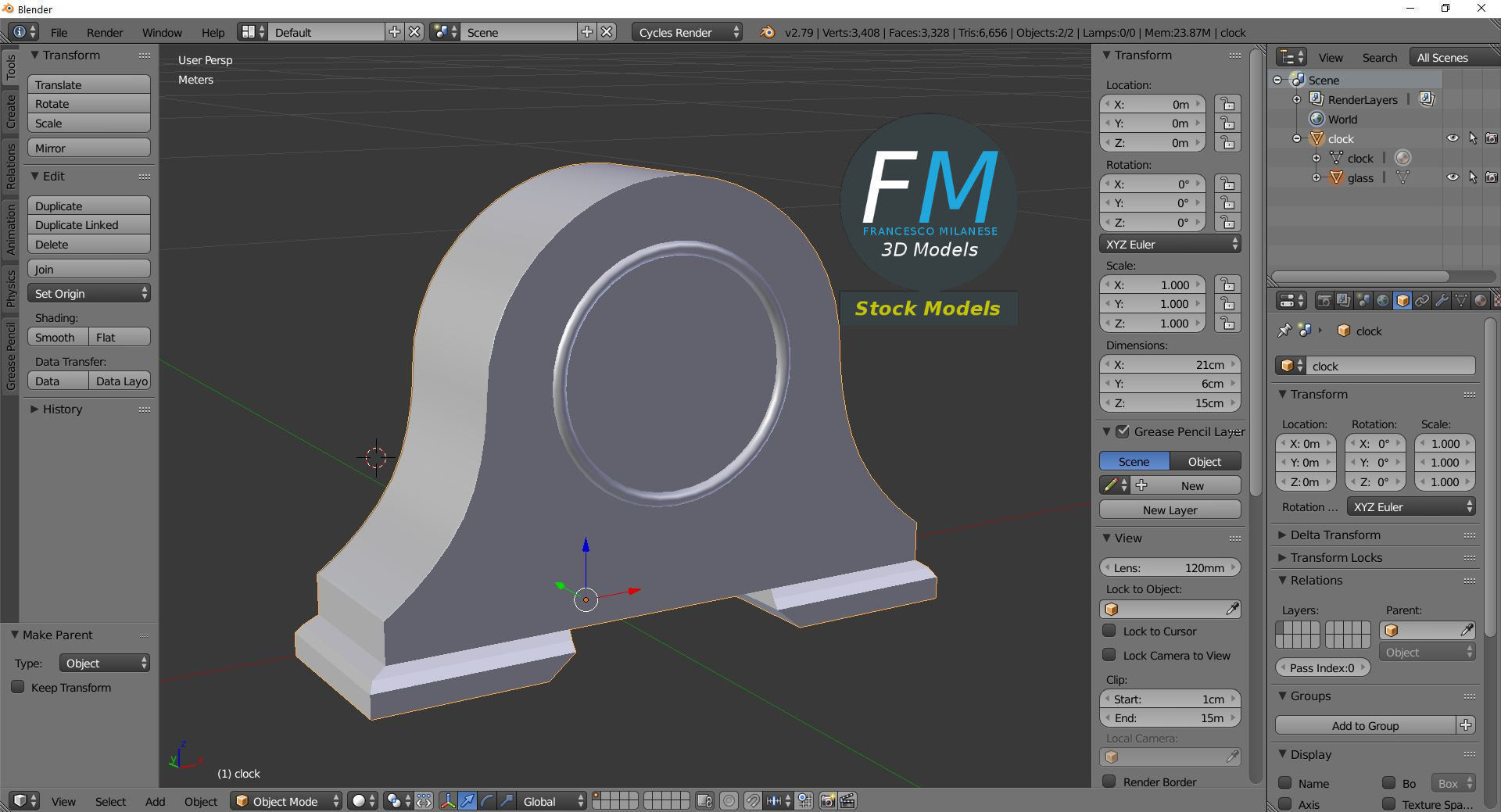 Fireside clock 1 3D model_9