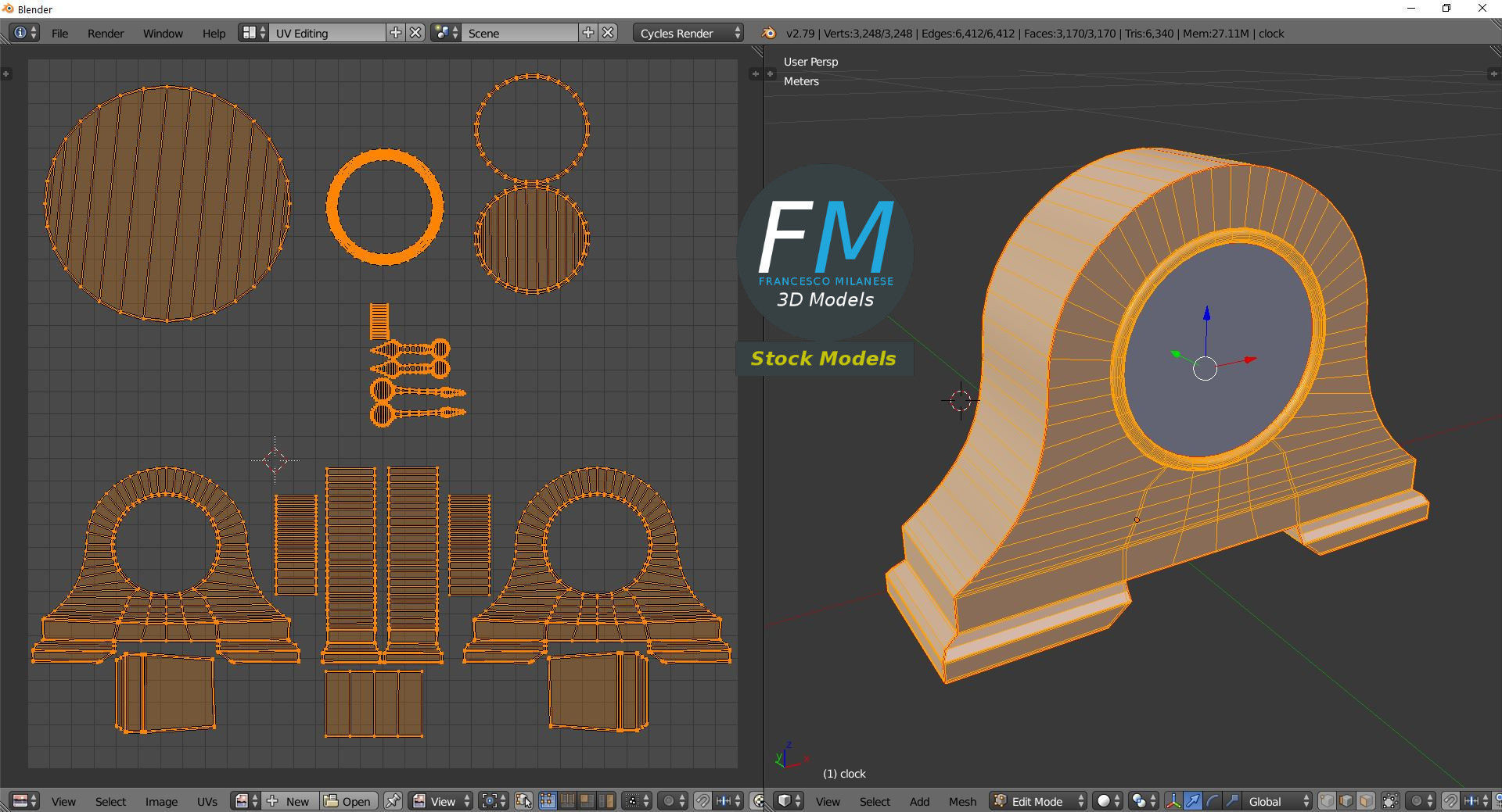 Fireside clock 1 3D model_10