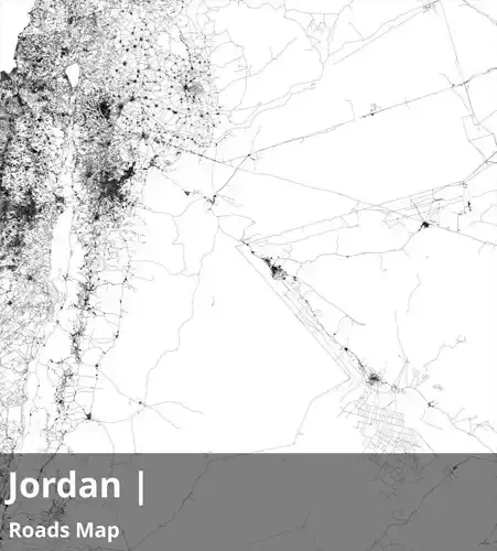 Jordan Water Roads and Buildings 14k High resolution Maps
