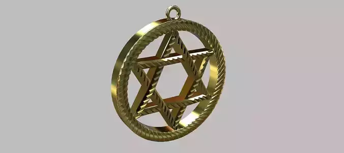 Textured Star of David Pendant 3D print model