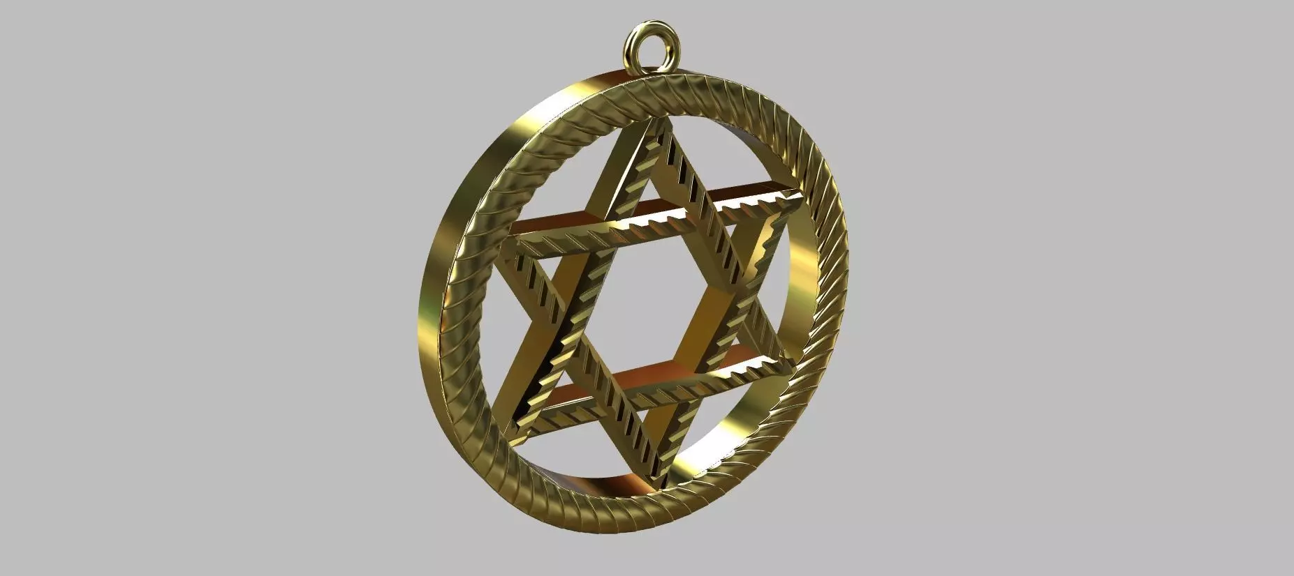 Textured Star of David Pendant 3D print model