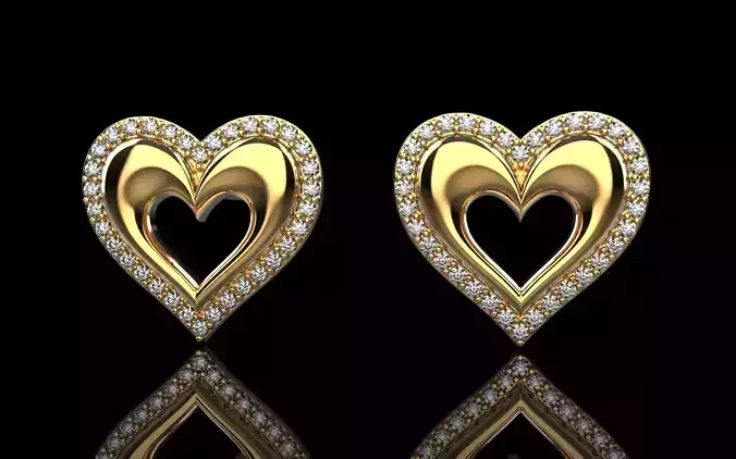 Heart stud earring model 1086