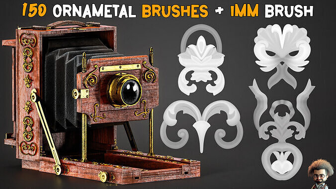 150 Ornamental Brush and  IMM    Vol 41 Low-poly 3D model