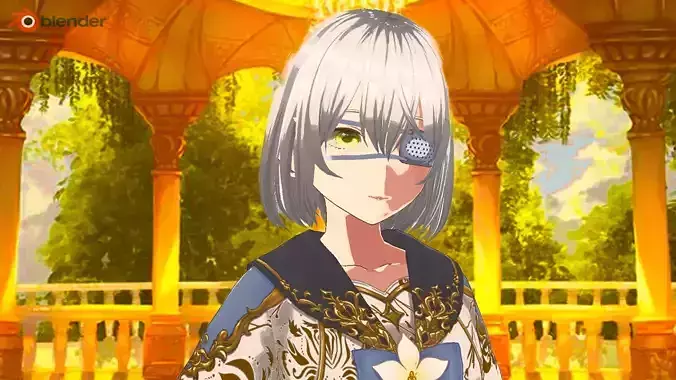 Fantasy Anime Girl 3D Model  Fully Rigged Game Ready Low-poly 3D model
