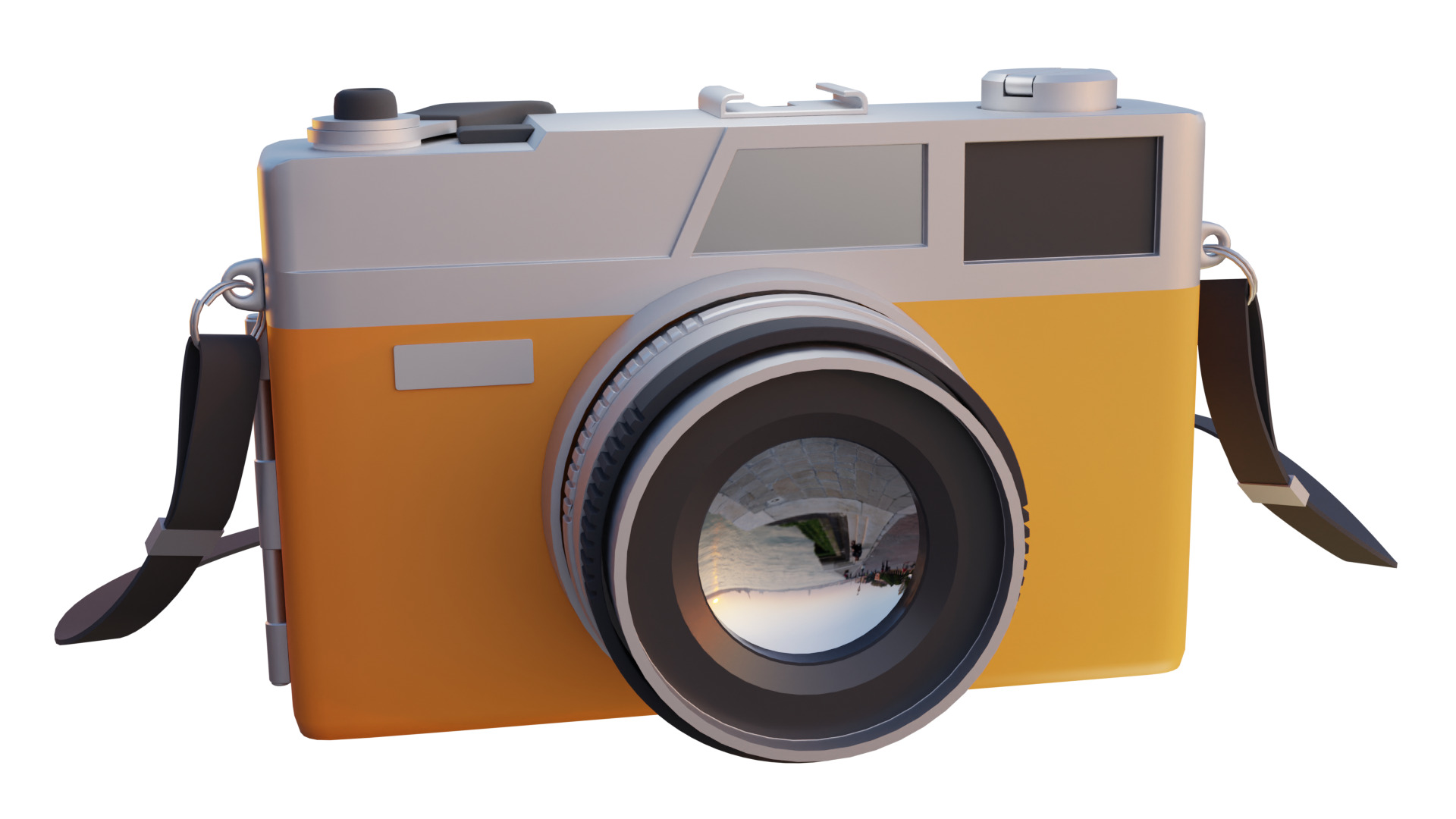 Low Poly Vintage Camera 3D model_1