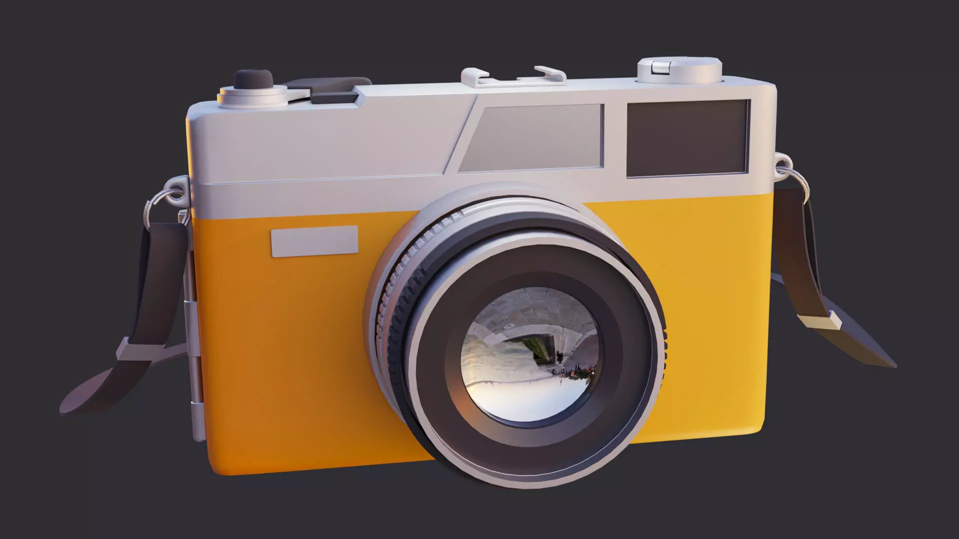 Low Poly Vintage Camera 3D model_0