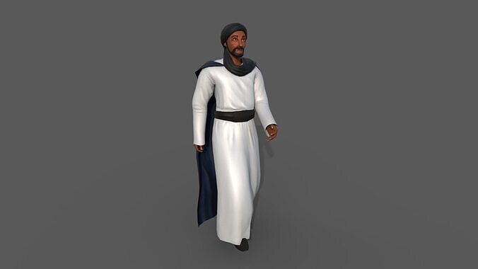 Arab Character Walk Animation for Unreal and Unity game ready Low-poly 3D model