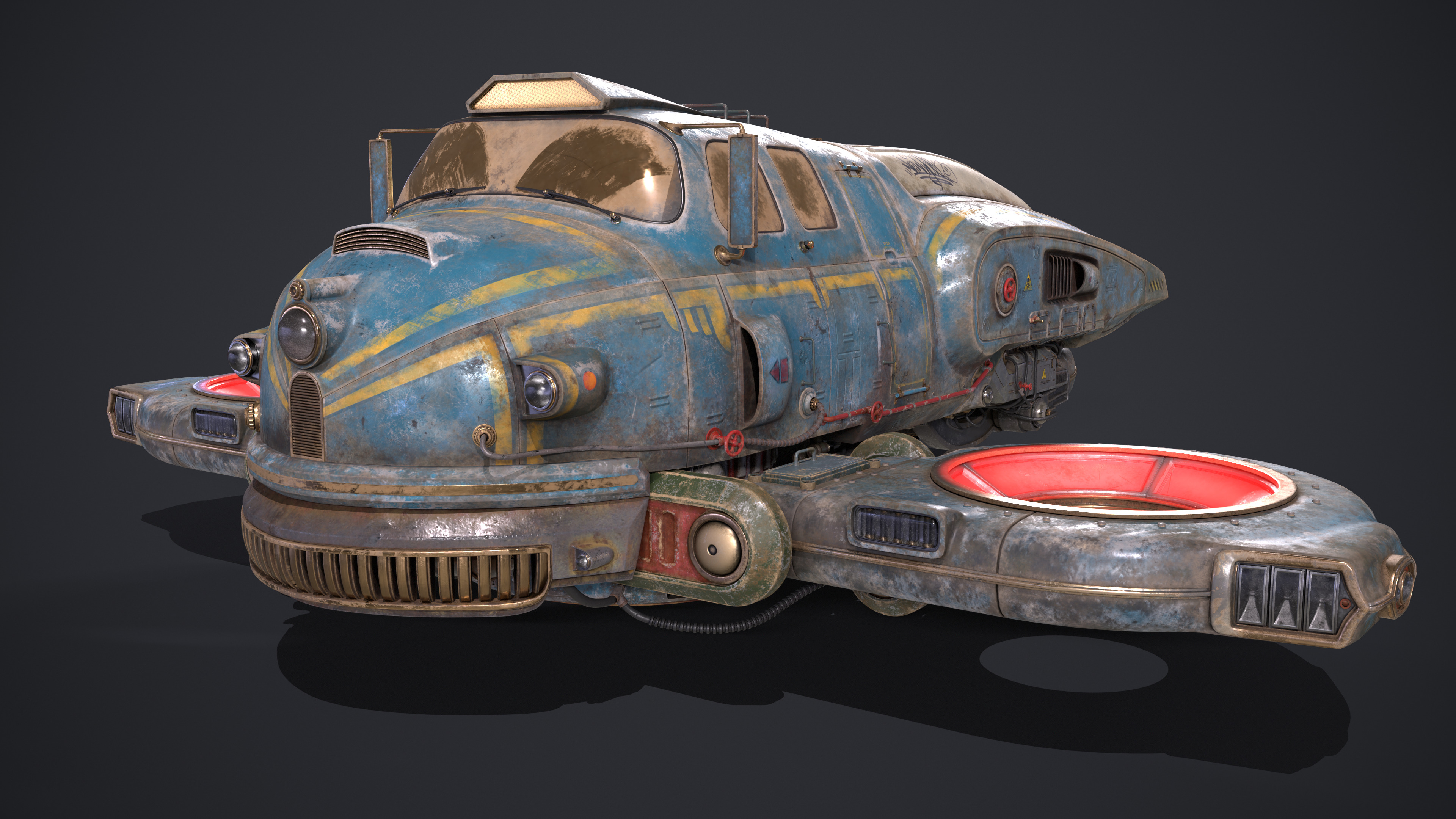 Old Sci Fi Ship 3D model_1