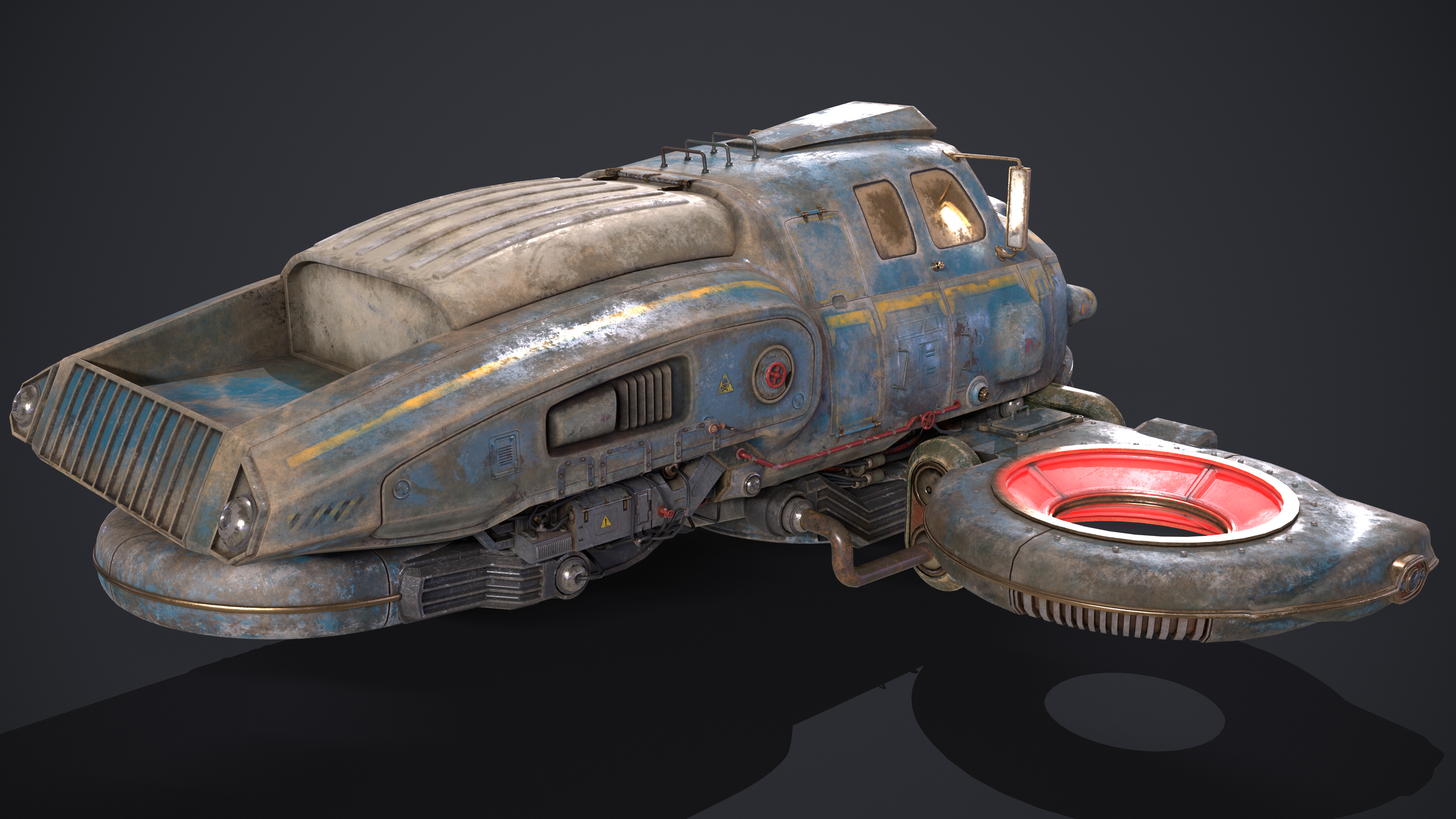 Old Sci Fi Ship 3D model_6