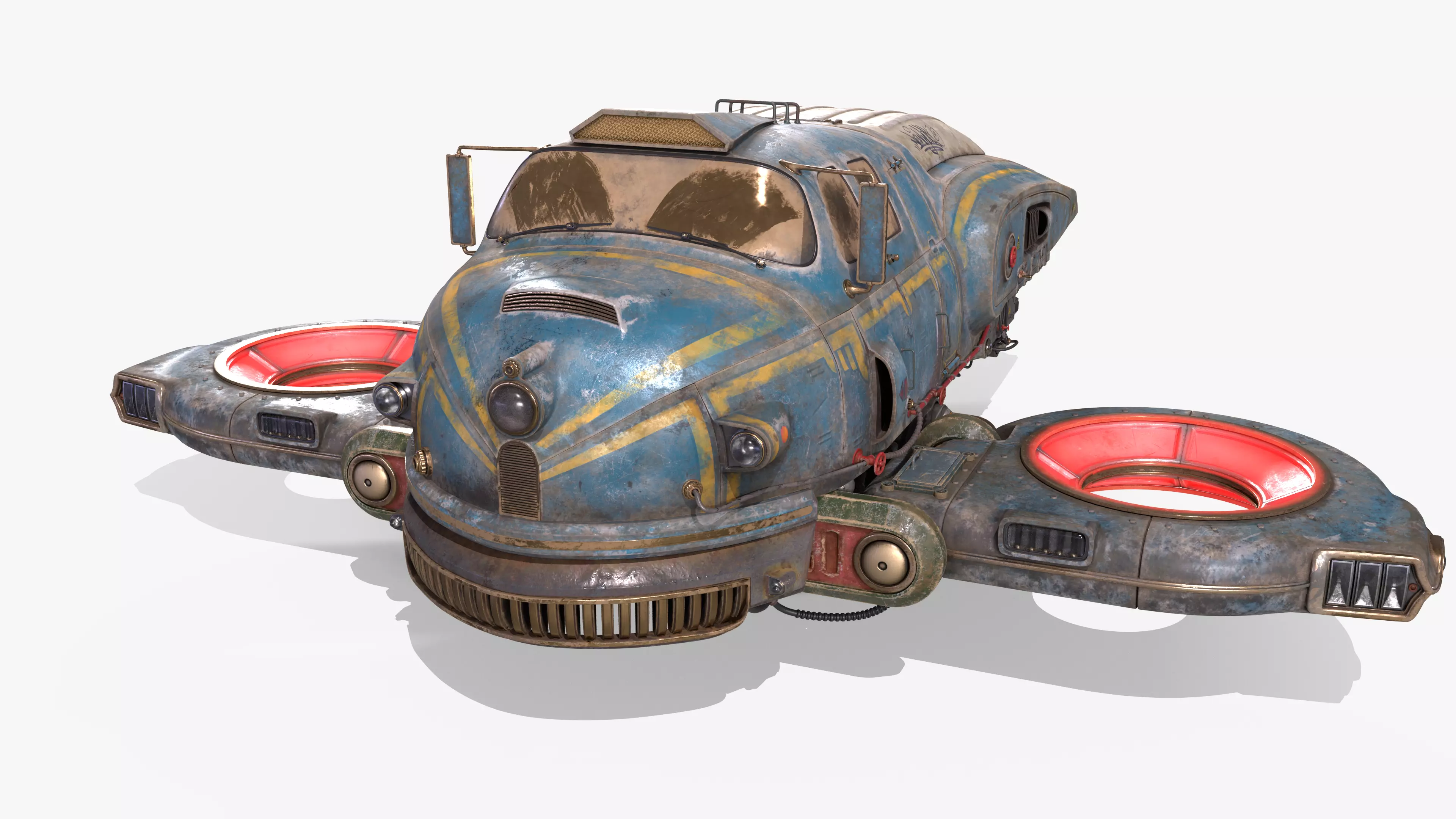 Old Sci Fi Ship 3D model_0